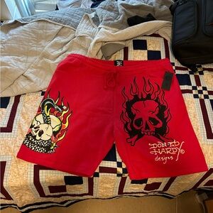 ED HARDY FLAME COBRA FLEECE SHORT